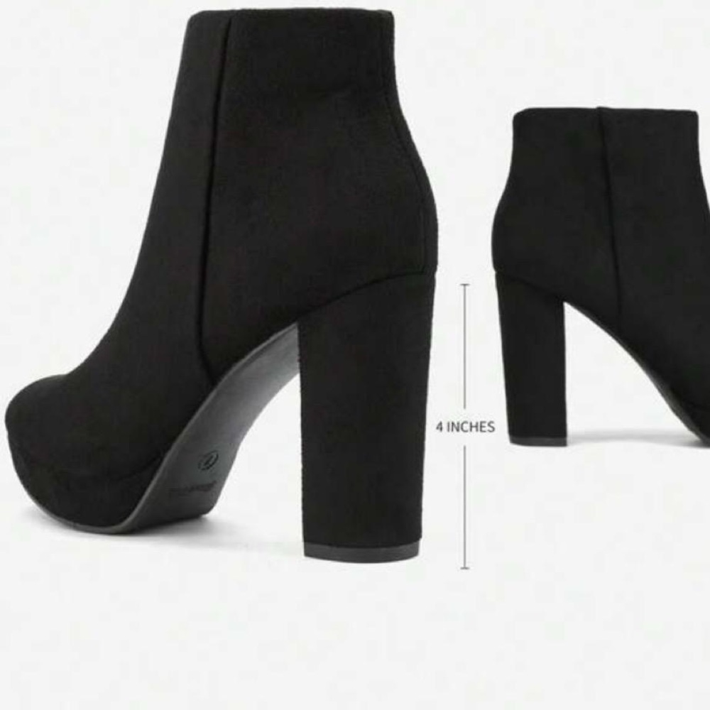 Women’s Black Ankle Platform Boots - Picture 5 of 5